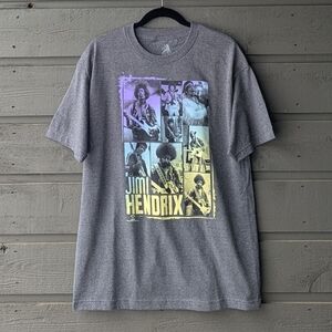 NWOT Zion Rootswear Jimi Hendrix Colorful Photo Collage Gray T-Shirt Size Large